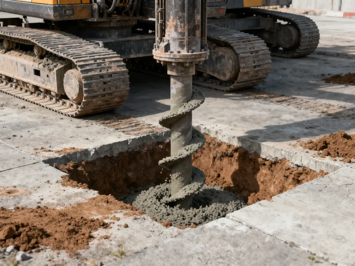 Wykonywanie betonowej kolumny metodą przemieszczeniową