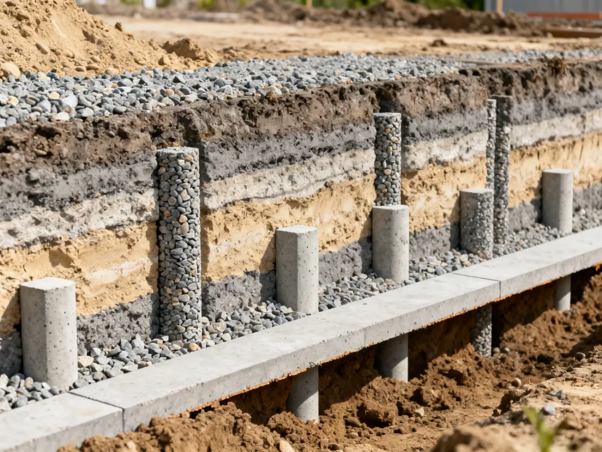 Porównanie kolumn żwirowych i betonowych pod fundamentem