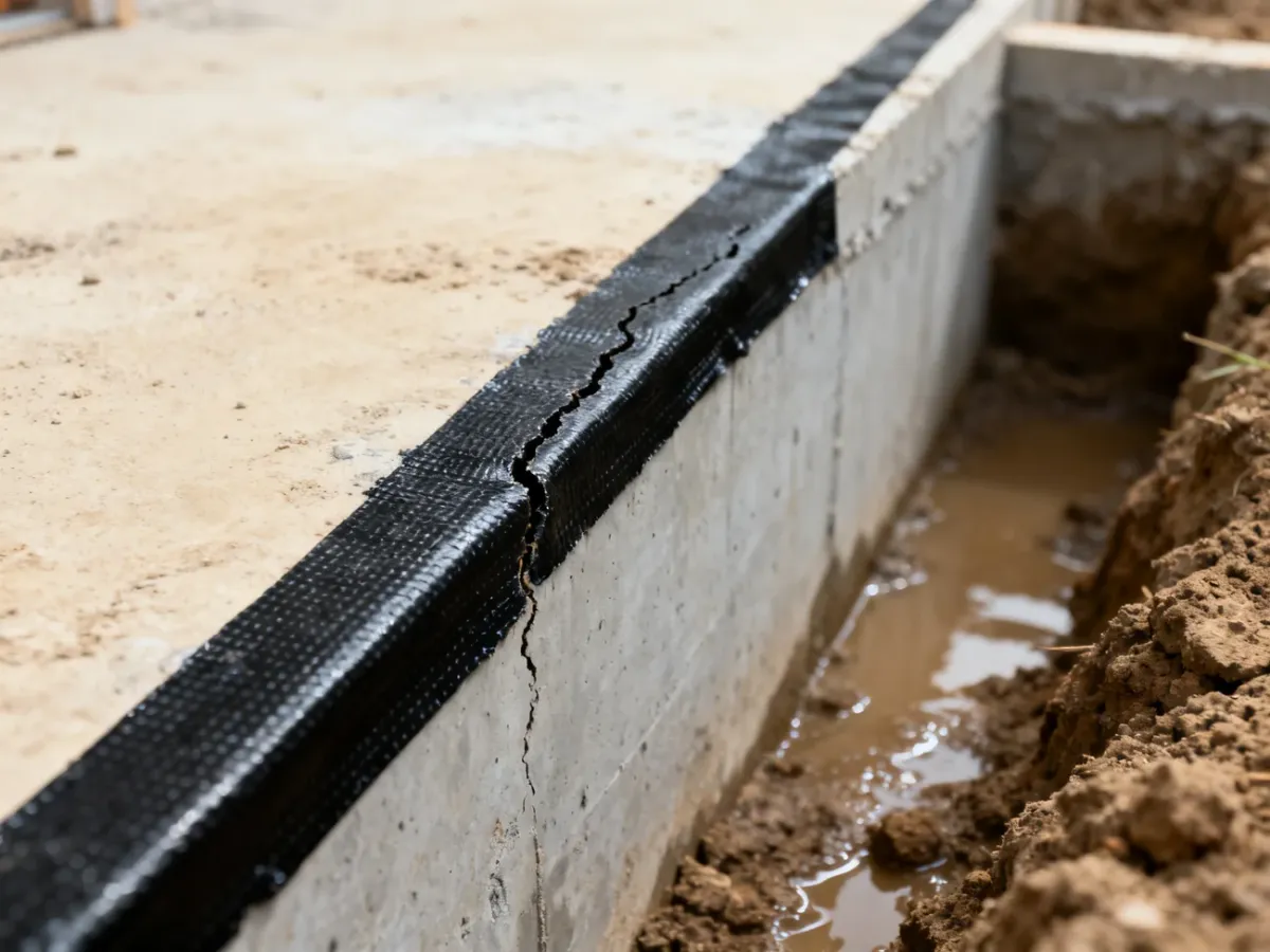 Bitumiczna powłoka hydroizolacyjna mostkująca drobną rysę w betonie